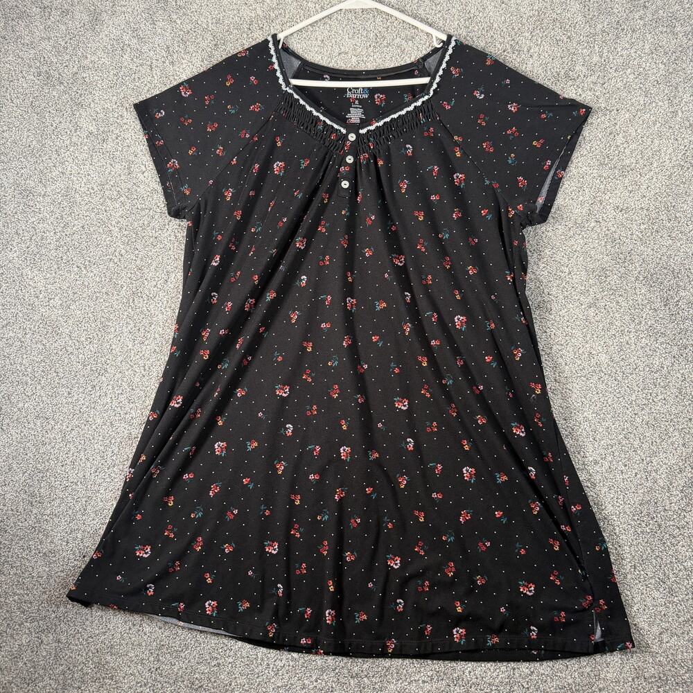 Croft & Barrow Sleepshirt XL Ditsy Floral Cottagecore Grannycore Romantic Cozy